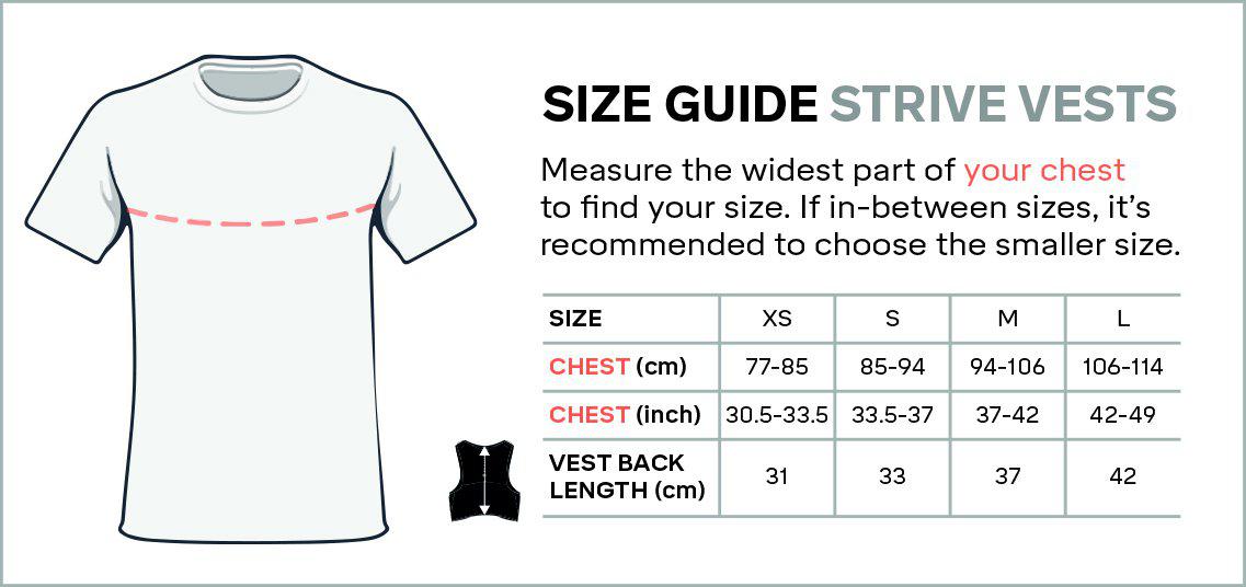 Size guide - Strive Vests SS24